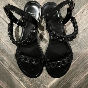 Givenchy Glossy Black Braided jelly Sandals
